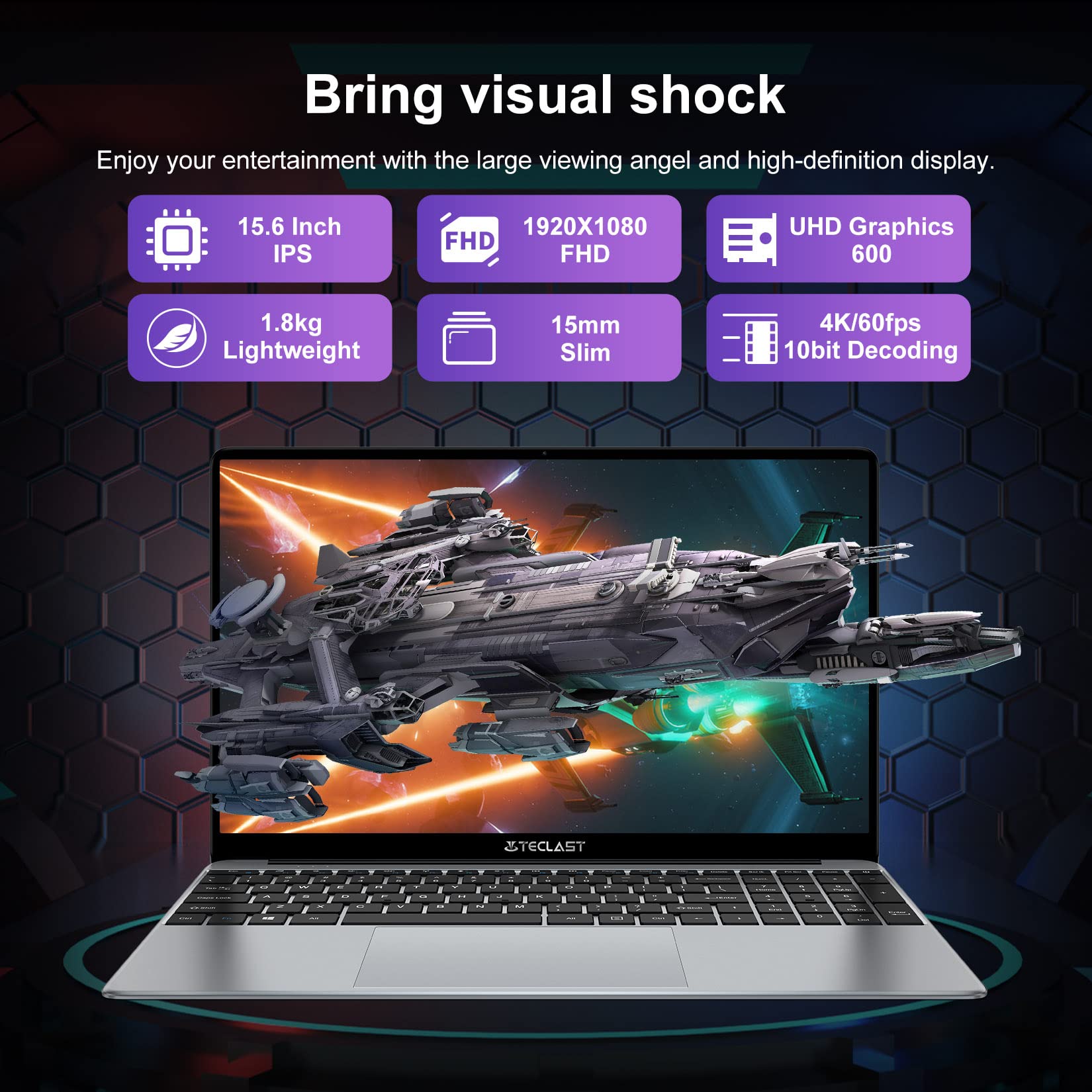 Amazon.com: TECLAST 15.6 Inch Laptop Computer, F15 Plus Windows 10